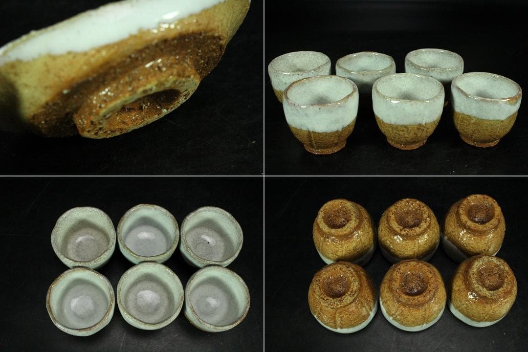 十二代 田原陶兵衛作 萩焼 煎茶器揃 共箱 未使用(K-LC870)