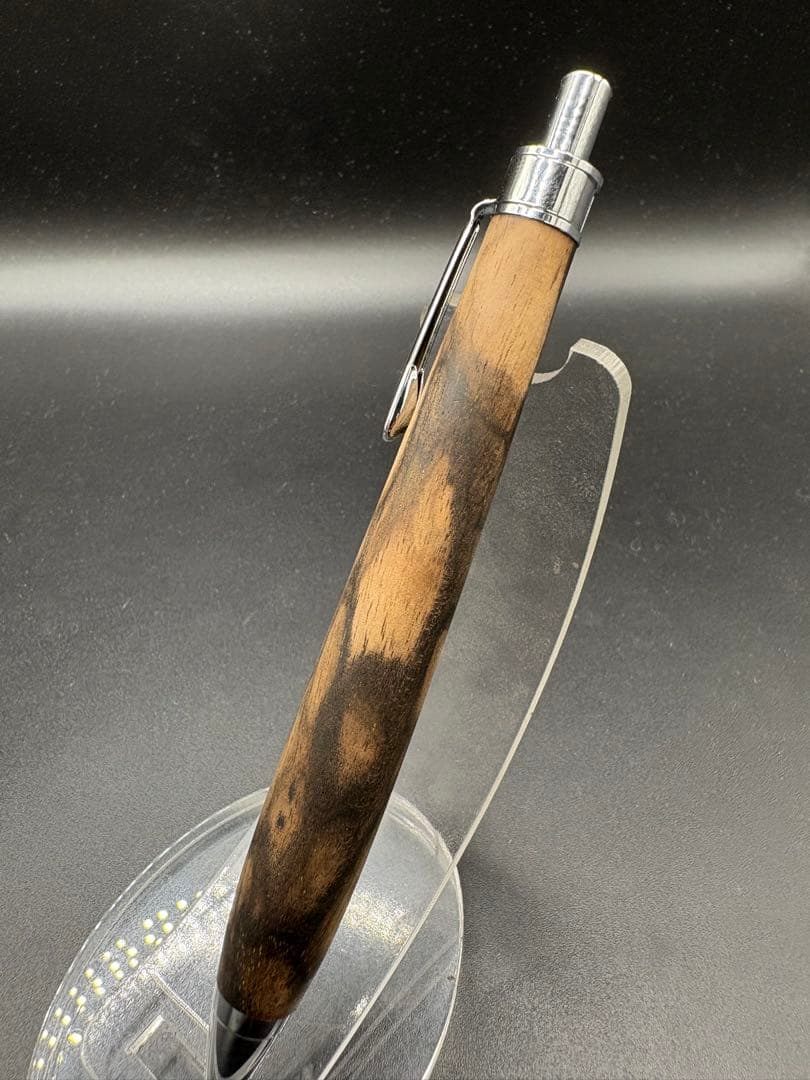 490極上　黒柿　孔雀杢　木軸シャーペン　ボールペン