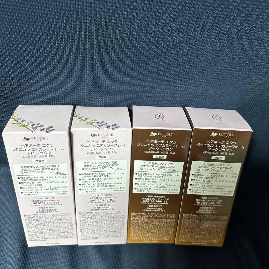 ヘアボーテエクラボタニカルエアカラーフォーム　ライトブラウン　ダークブラウン