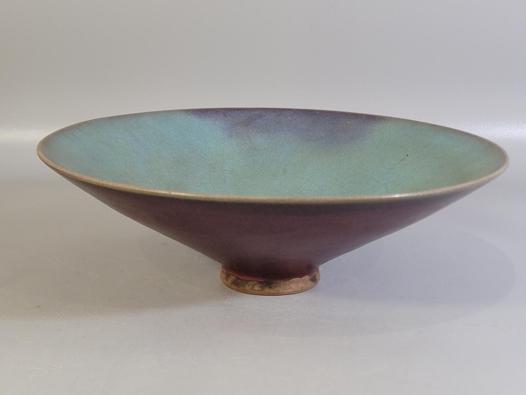 鈞窯　天藍釉紫斑　茶碗