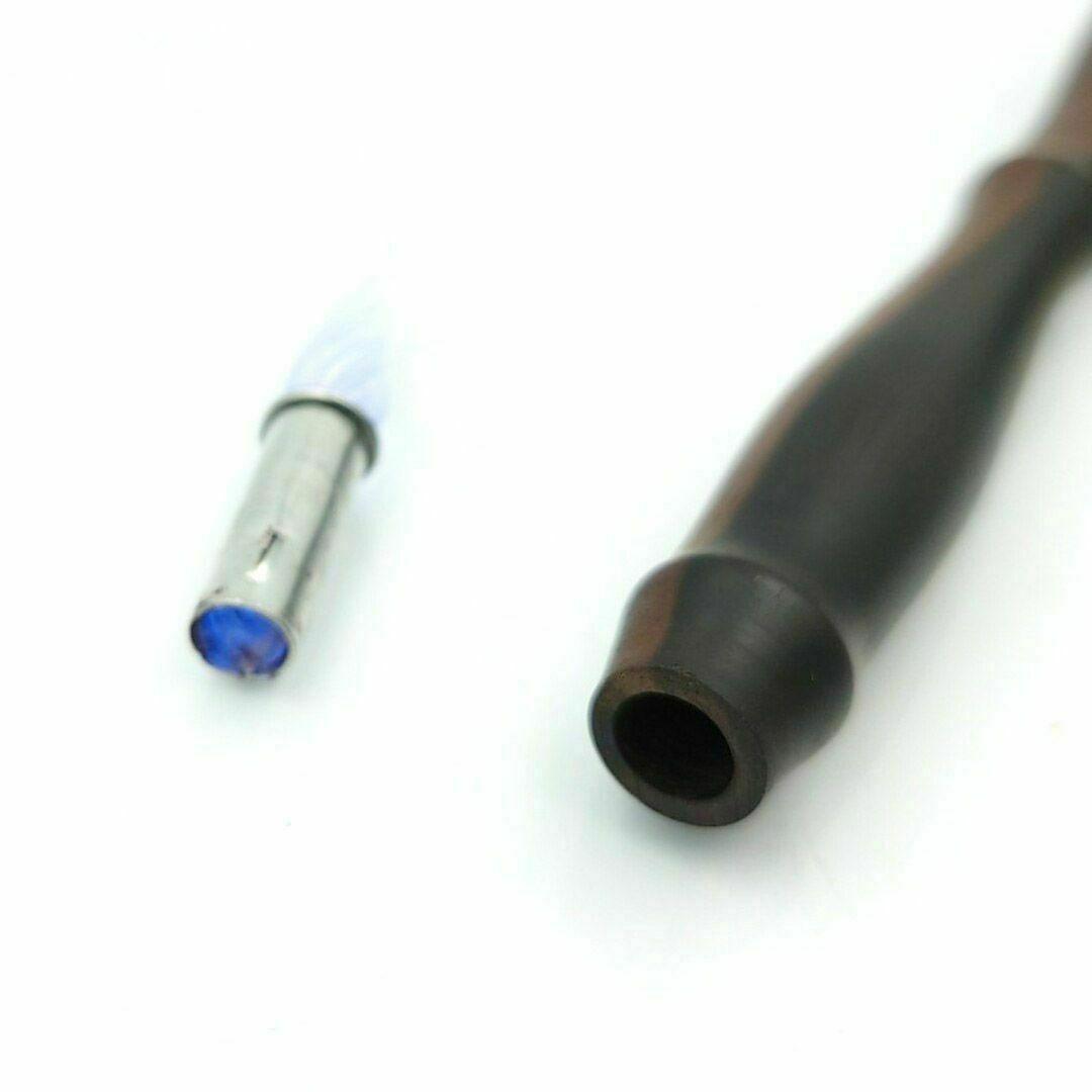 黒檀　ガラスペン木軸　No.8　ローズクォーツ　ボルトレッティ互換軸