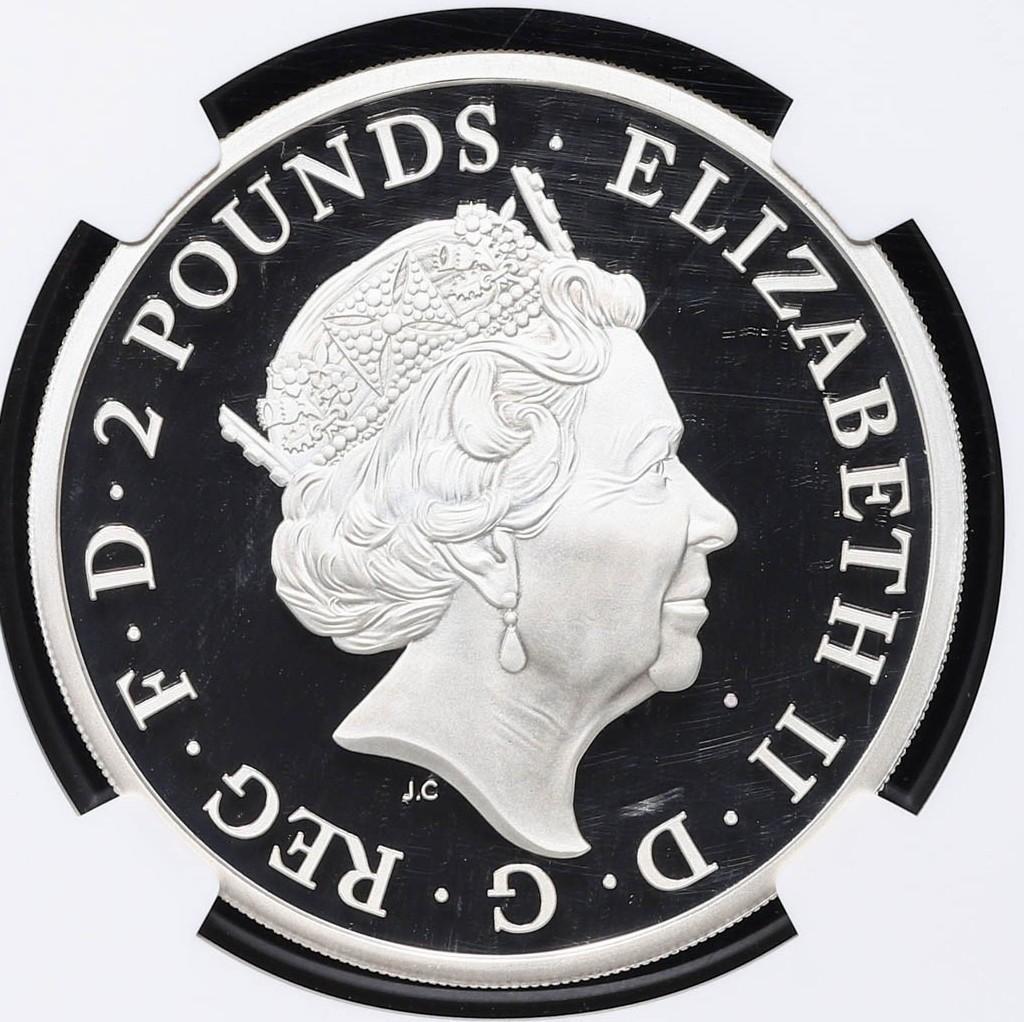 NGC PF69 クイーンズビースト モーティマーの白いライオン銀貨 2020