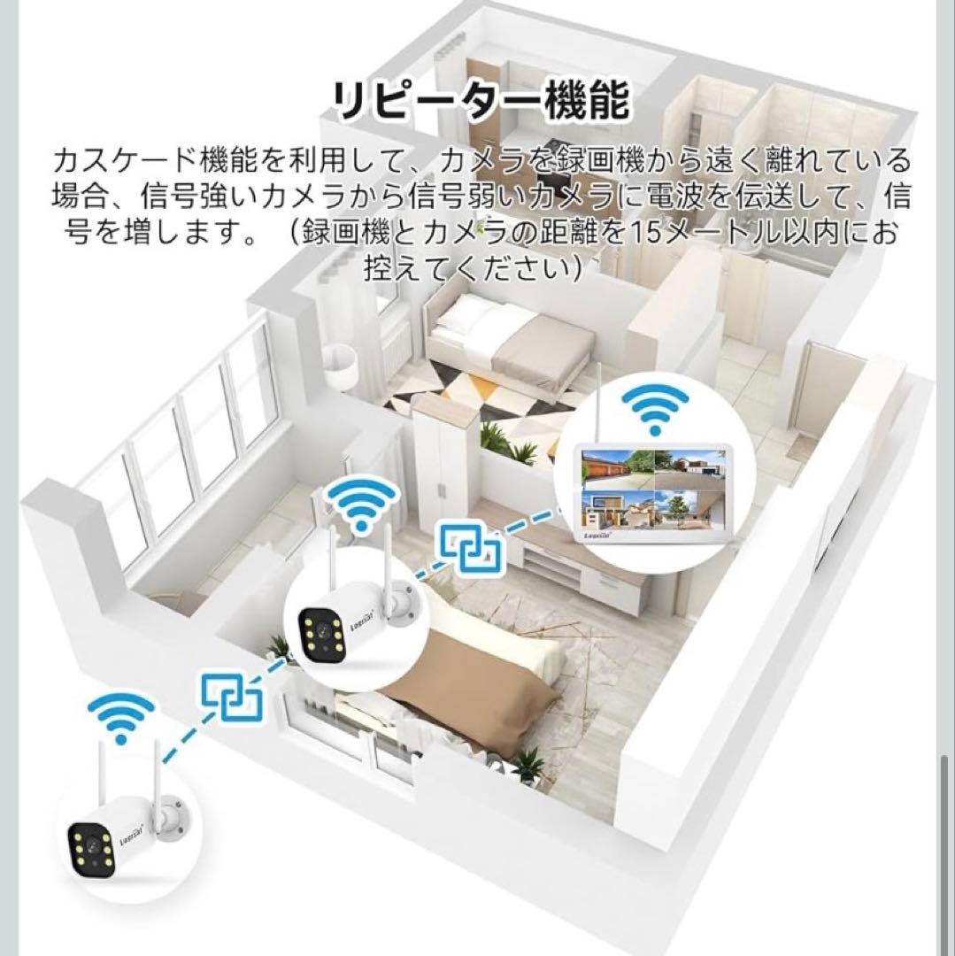 2025年最新500万画素防犯カメラセット2台 モニター付き定価59800円