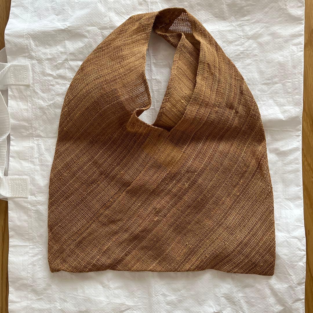 【エフスタイル】シナ布の手さげ袋【ねじり袋・昔の穀物袋の形）