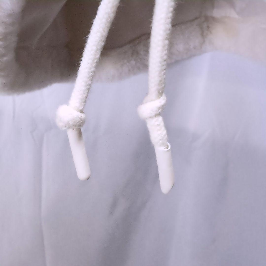 【大きめ】adidas フェイクファージャケット ビッグロゴ ホワイト 2XO