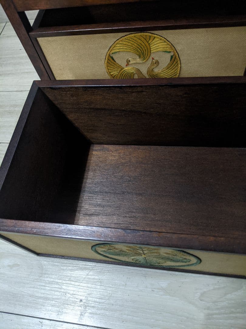 ミニチェスト 小物入れ 昭和レトロ 小引き出し アンティーク　刺繍チェスト