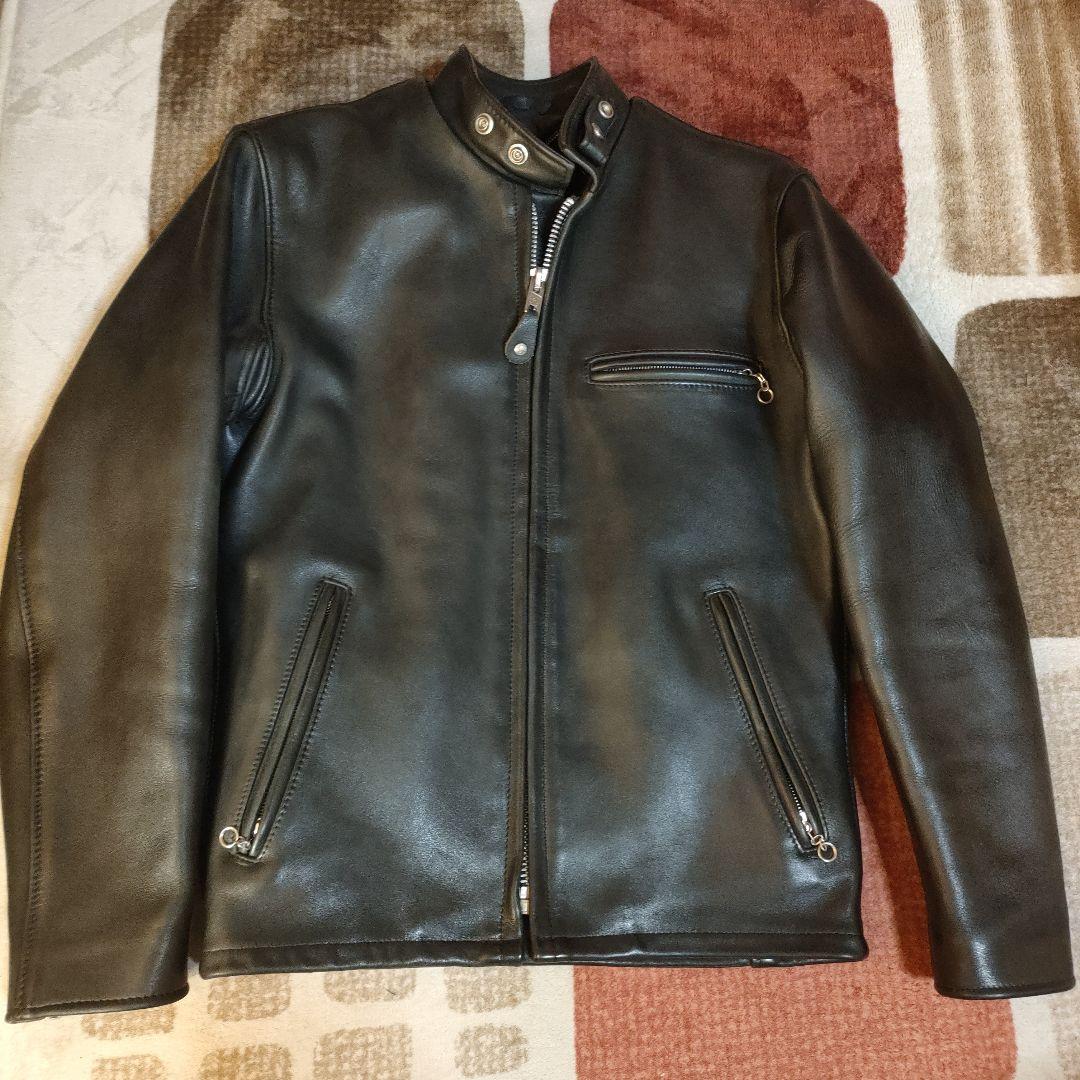 美品　人気モデル６４１ Schott シングルライダース　極厚革　 ライナー付