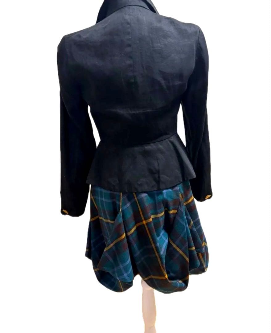 ☆ヴィヴィアンウエストウッド アシメン変形 チェック柄 スカート オーブボタン