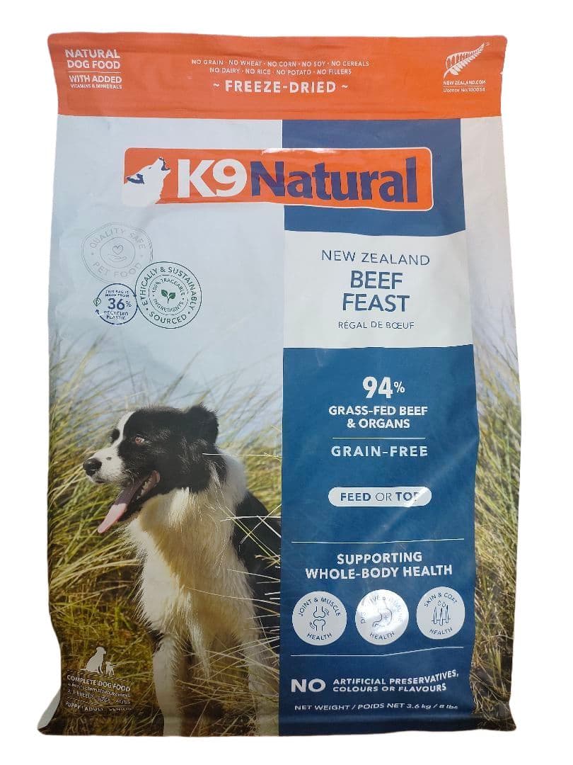 K9 Natural ビーフ フィースト 3、6Kg