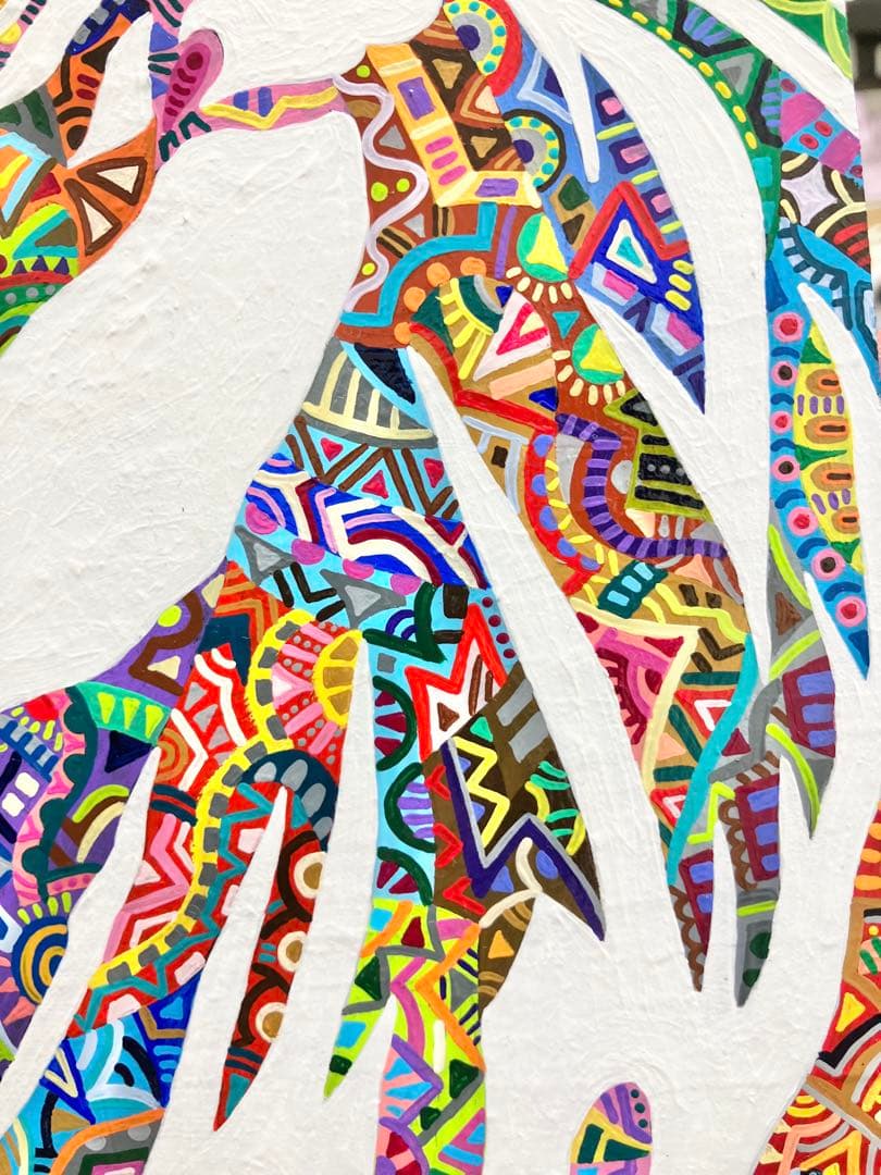 値下げ　原画　鶏　動物画　絵画　肉筆画　アクリル画　現代アート　細密画　一点物