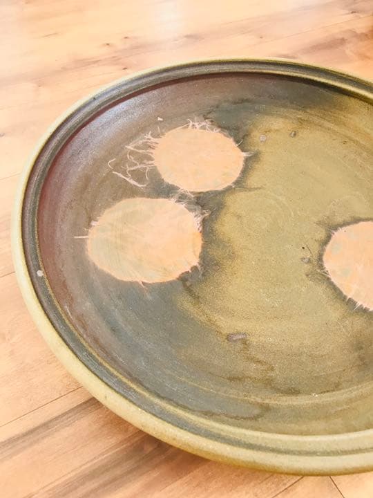 【陶芸作家】備前焼・大皿(飾り皿)台付