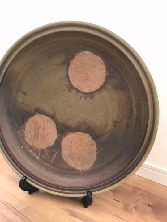 【陶芸作家】備前焼・大皿(飾り皿)台付