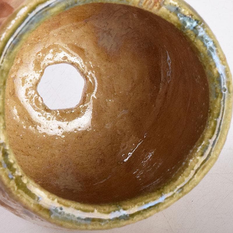 美濃焼　加藤芳右衛門作　黄瀬戸　茶巾筒　C　8385