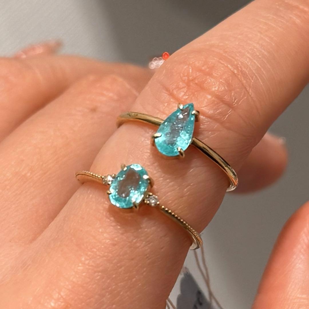 0.634パライバトルマリンリング K18イエローゴールド