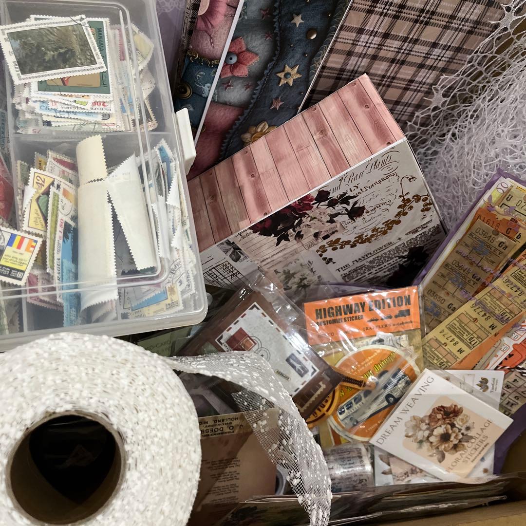 約3.8kg コラージュ 紙モノ 切手 チケット 異素材 まとめ売り 大量