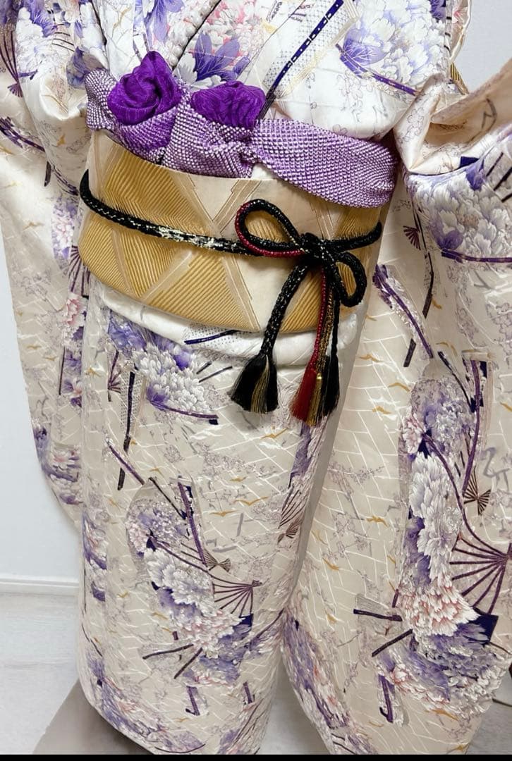 純金箔西陣織帯付き　美品　やまと誂製正絹振袖フルセット　成人式　牡丹