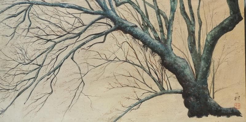 【値下げ】風景画　油絵　田中一村　大型絵画　額付き　手描き　肉筆