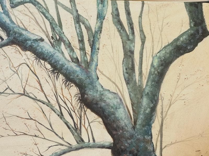 【値下げ】風景画　油絵　田中一村　大型絵画　額付き　手描き　肉筆