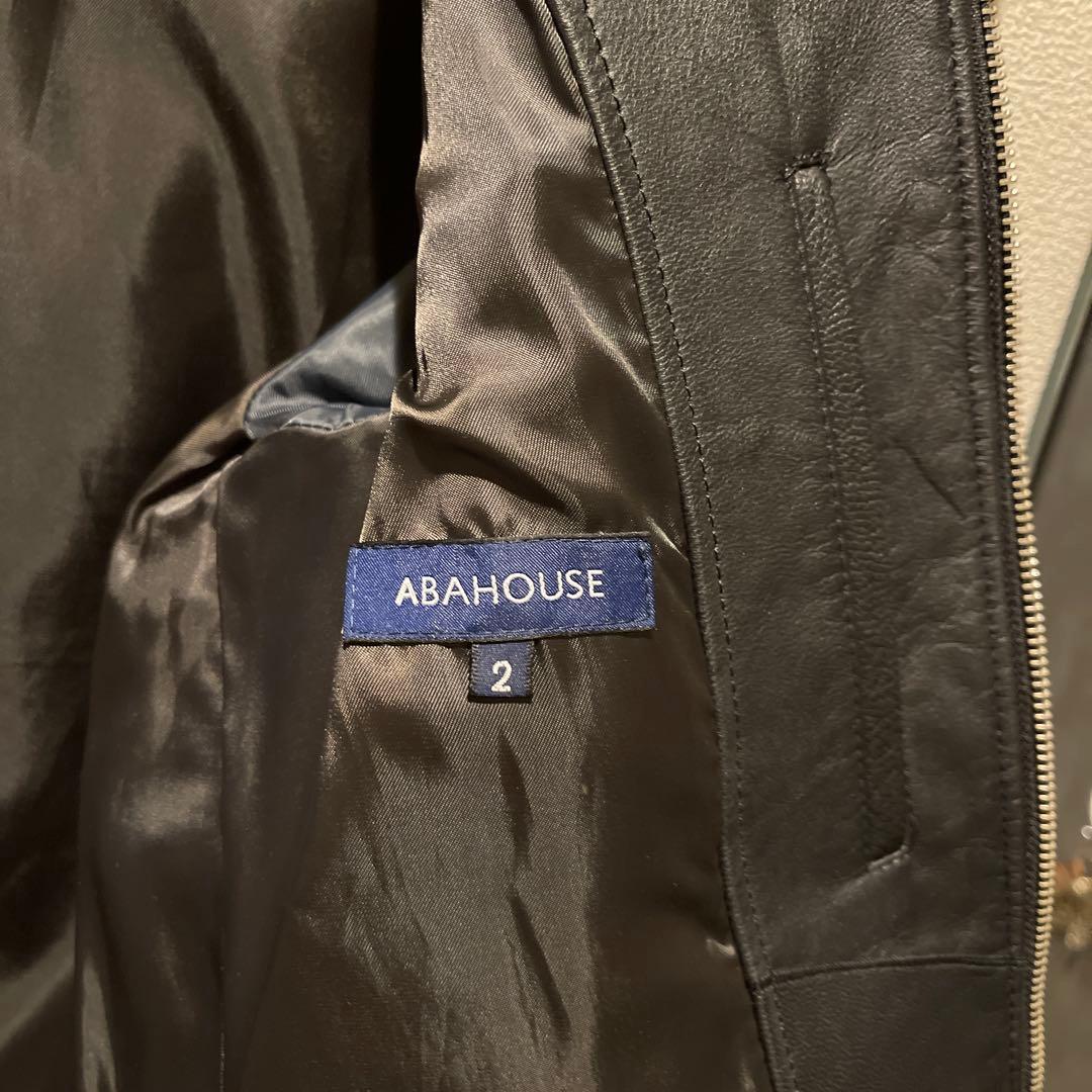 黒 レザー シングルライダースジャケット ABAHOUSE ヤギ革