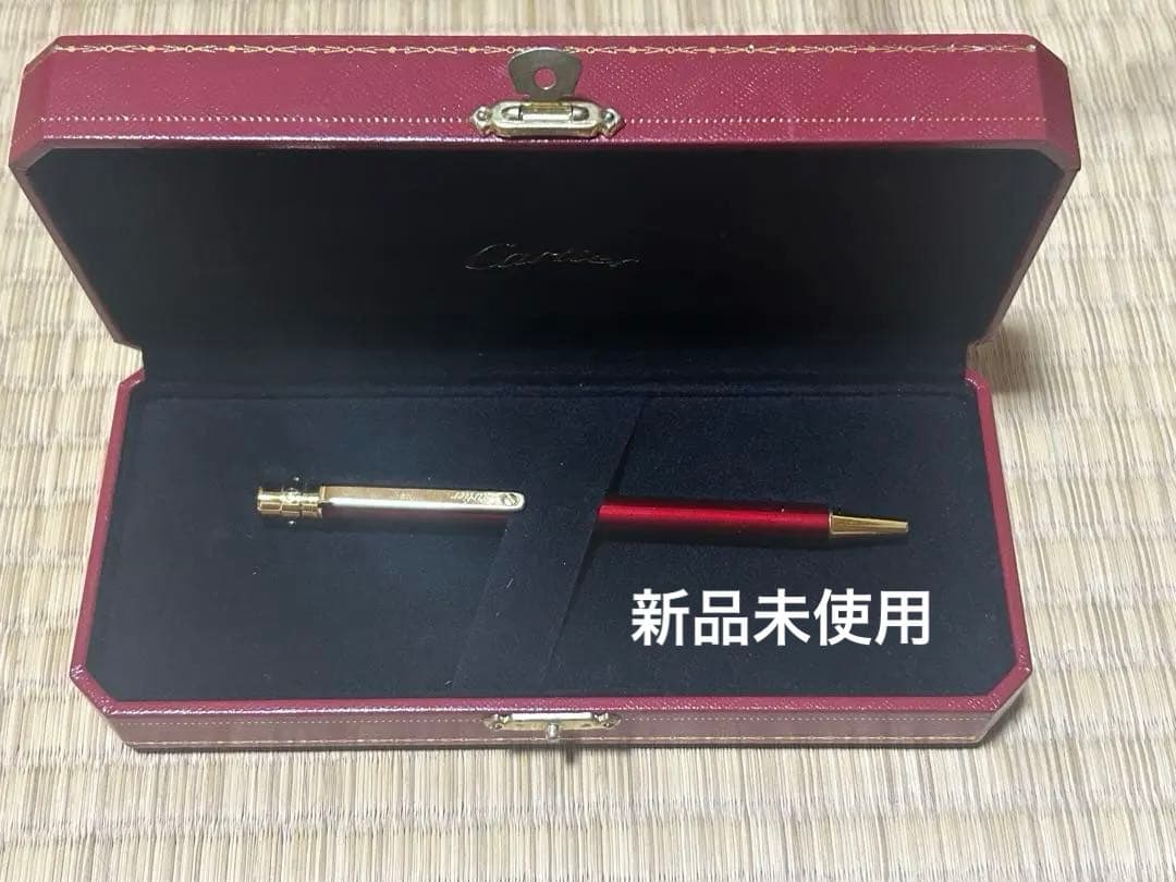 Cartier ボールペン 赤 金属 新品未使用 送料無料