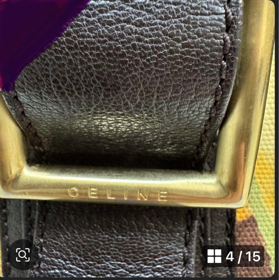 【激レア】　セリーヌ　ハンドバッグ　レザー　キャンバス　CELINE