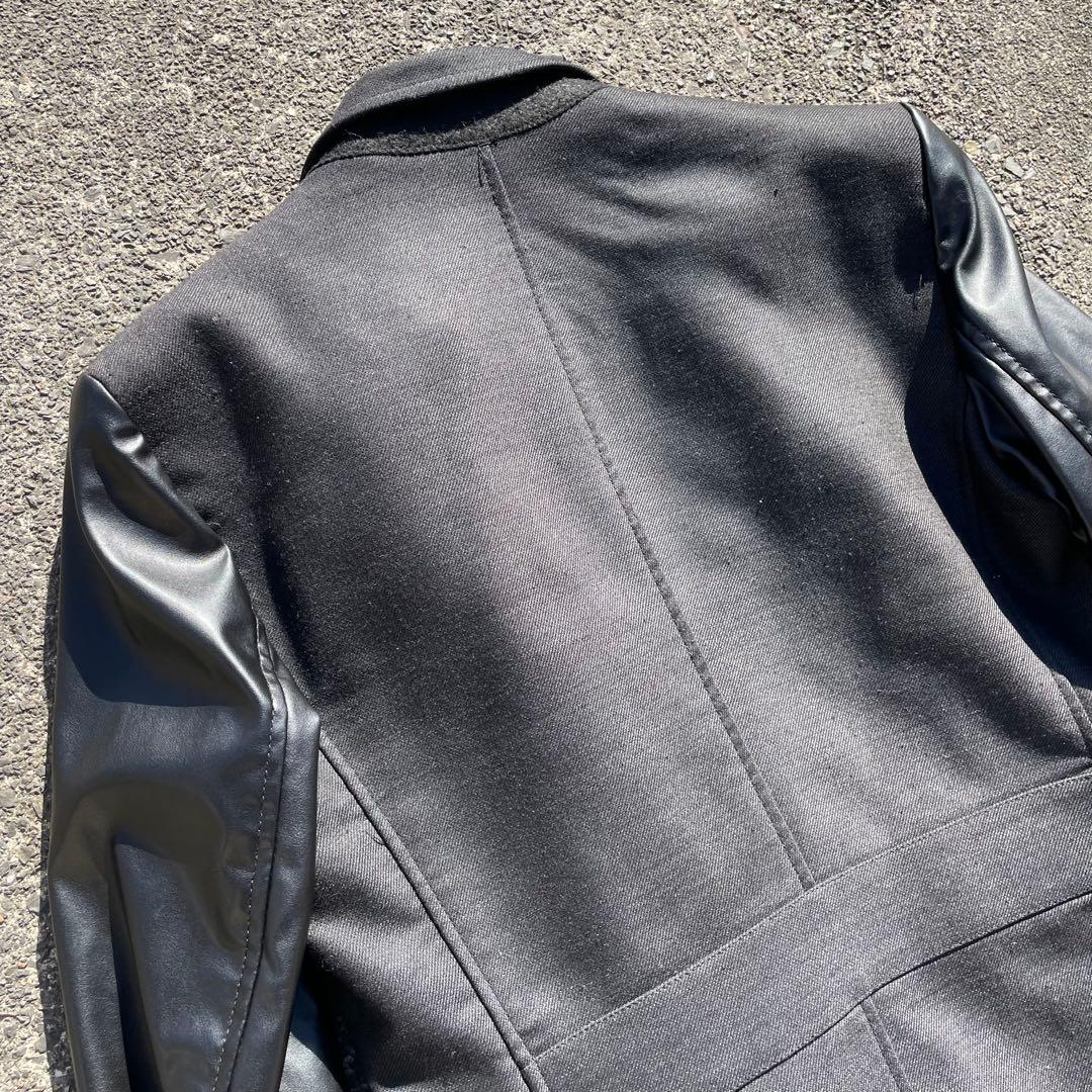 【うんまか仙人】\"ZARA MAN\" レザー切替コート 2way ブラック