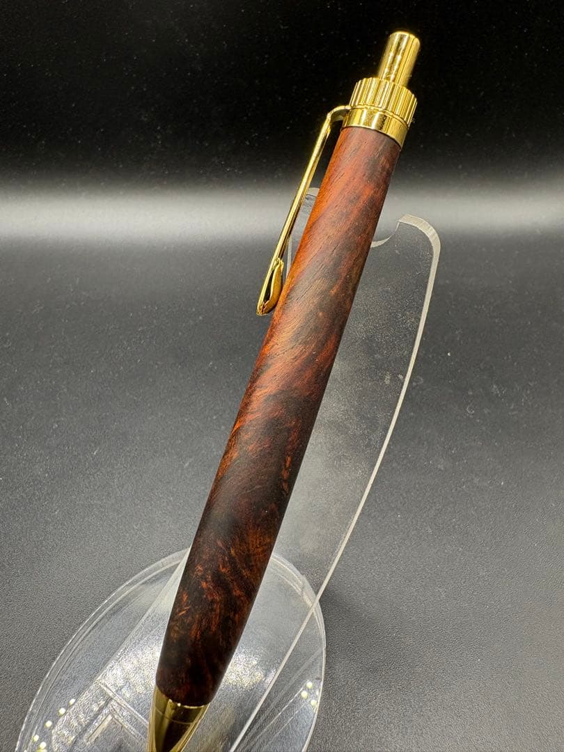 534超極上　本紫檀　瘤杢　縮杢　多色　木軸シャーペン　ボールペン