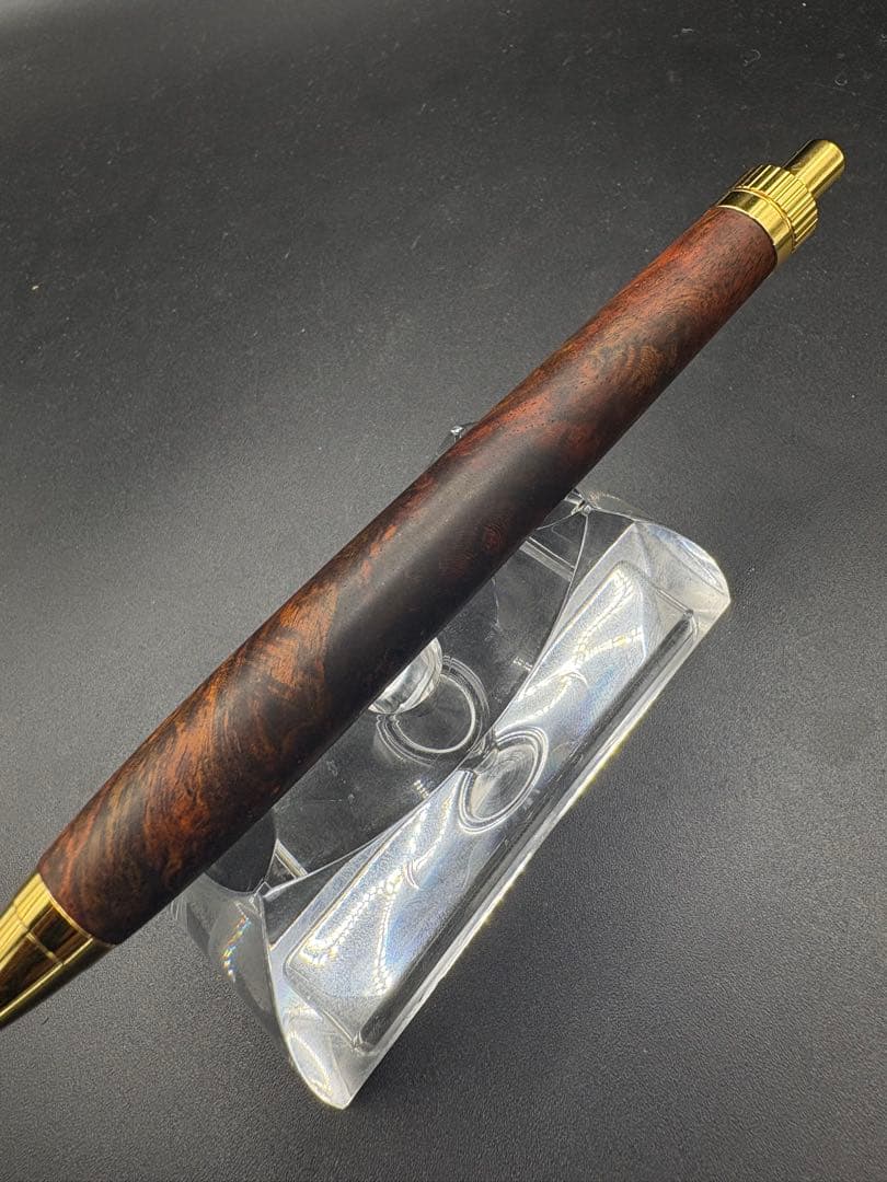 534超極上　本紫檀　瘤杢　縮杢　多色　木軸シャーペン　ボールペン