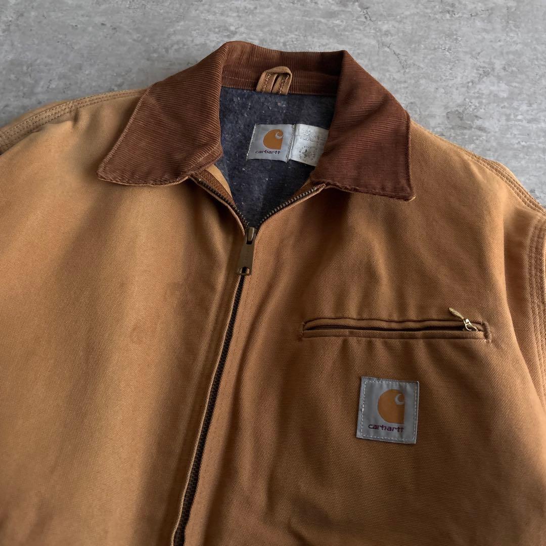 90's■USA製■carhartt【44】デトロイトジャケット ブラウン 短丈