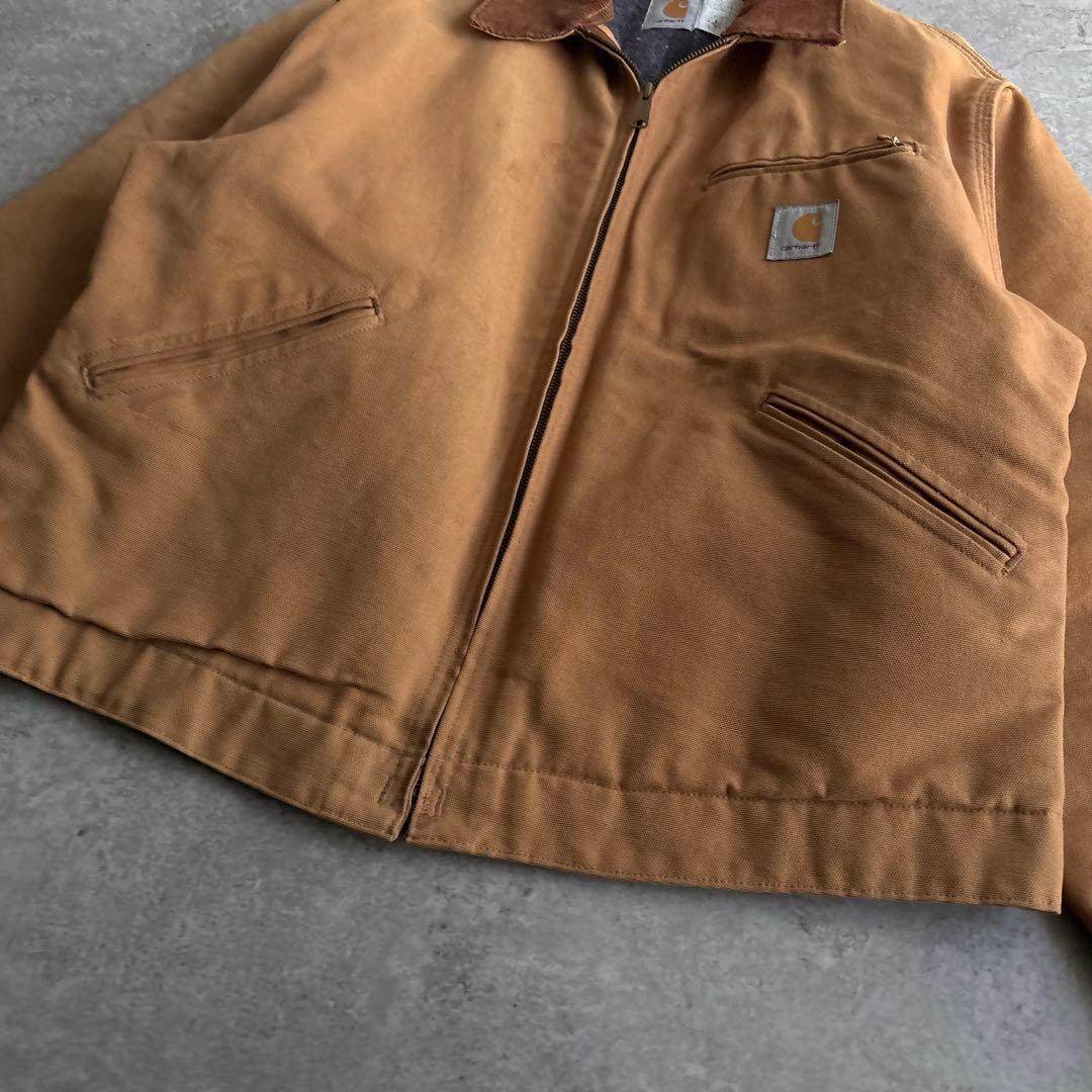 90's■USA製■carhartt【44】デトロイトジャケット ブラウン 短丈
