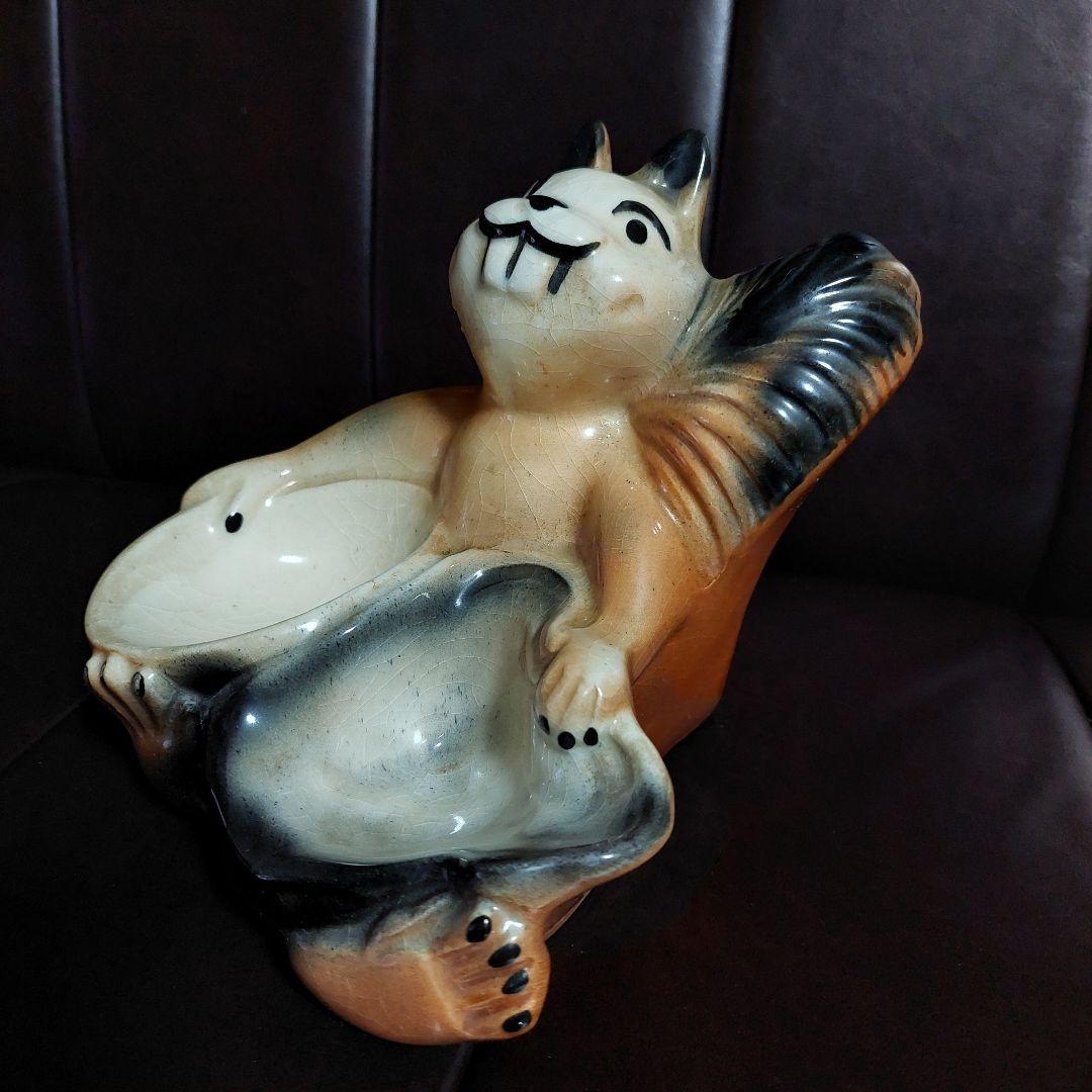 ヴィンテージ　陶器小物入れ　リス