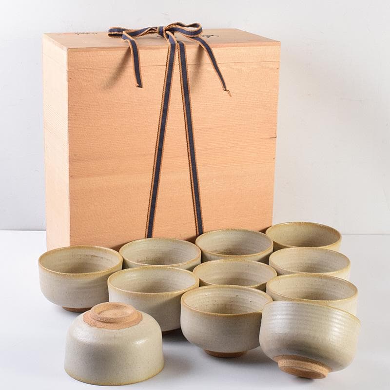 茶道具　百楽窯　梶山節男　仁童　数茶碗　十一客　共箱　V　R7594F