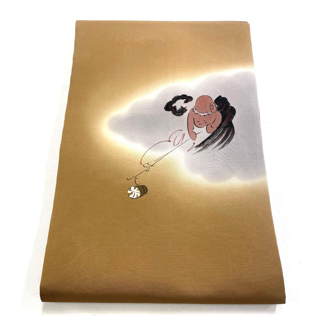 専用帯5091 ●高級 正絹 名古屋仕立て 名古屋帯 雷神 雷公の太鼓釣り