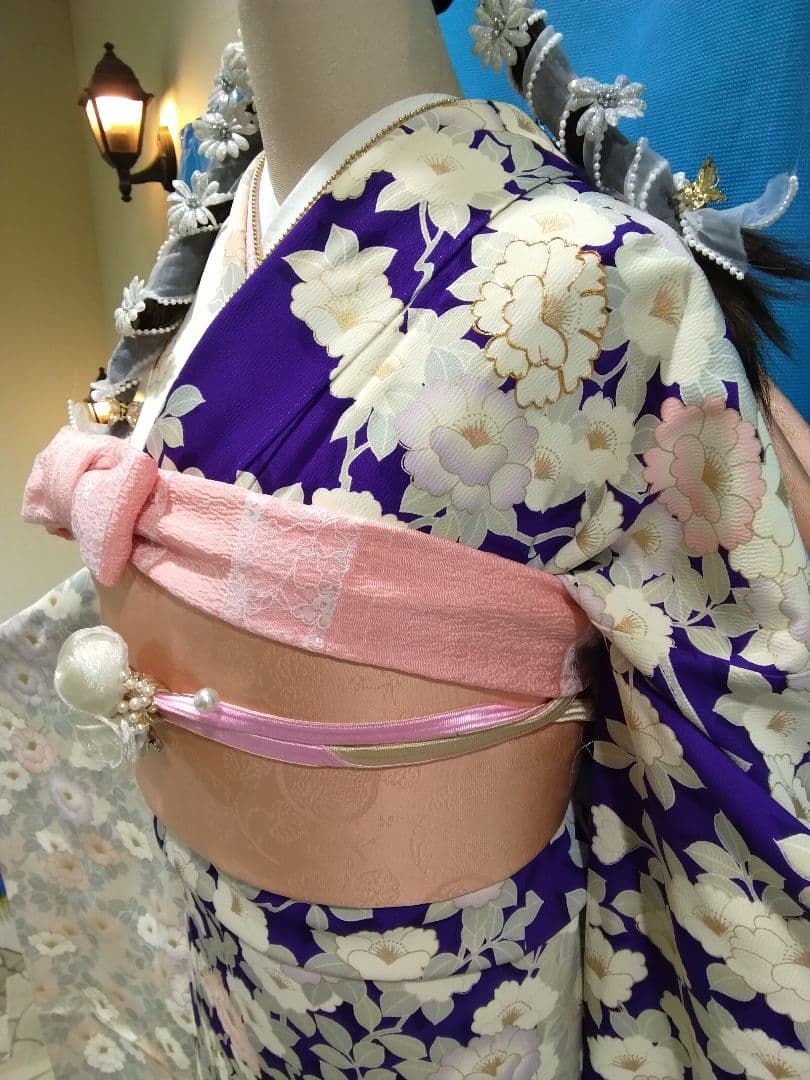 振袖フルセット、正絹振袖、成人式、重ね衿、帯揚げ帯締め、西陣京の袋帯、襦袢