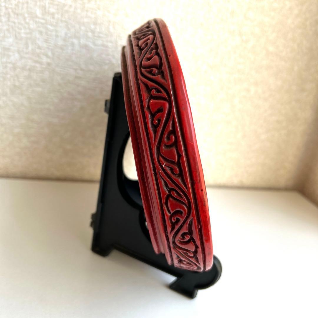 中国 堆朱 古玩 飾皿 葡萄　漆器　骨董　中国美術　古玩 時代物