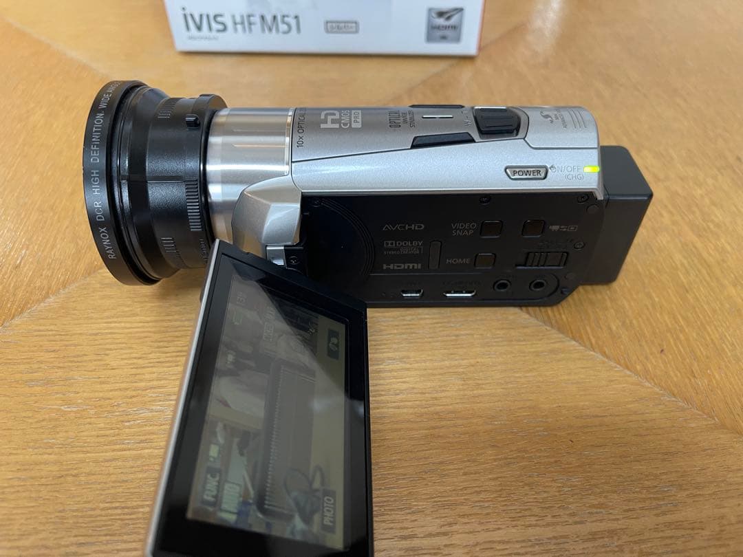 Canon iVIS HF M51 ビデオカメラ raynox 0.7倍レンズ