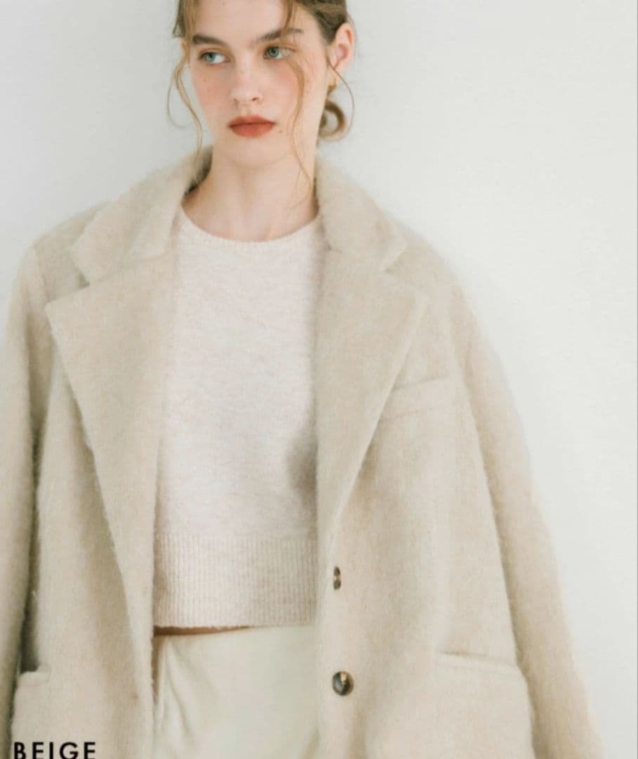 モヘアシャギージャケットコート-basementonline