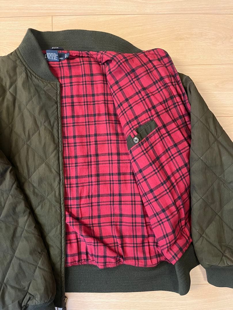 ラルフローレン　90sオイルド中綿キルティングジャケット