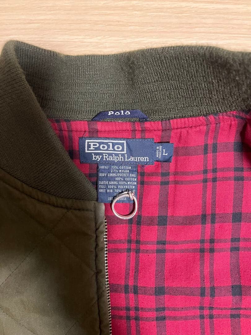 ラルフローレン　90sオイルド中綿キルティングジャケット