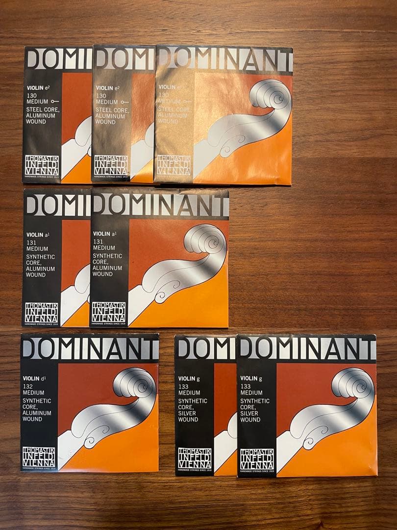 DOMINANT4/4バイオリン弦セット g線×2 d線×1 a線×2 e線×3