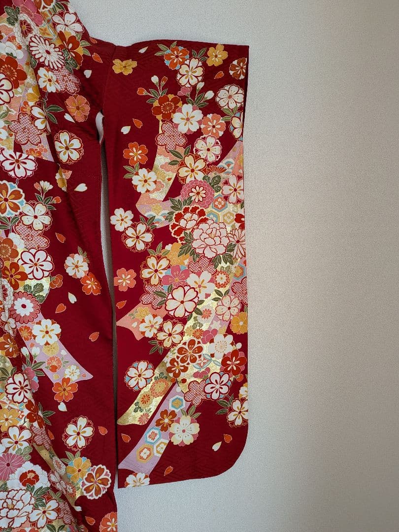 【振袖フルセット 】レトロ古典柄 成人式 前撮り 小物完備　赤