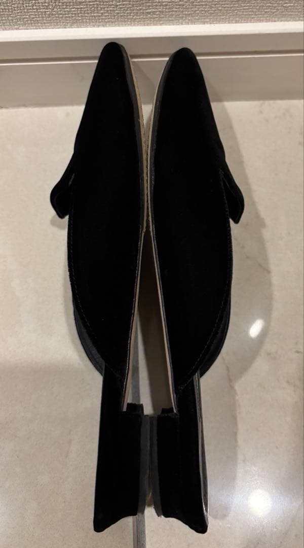 マノロブラニク 37 ブラック ベロア ミュール 靴 シューズ マノロ 黒