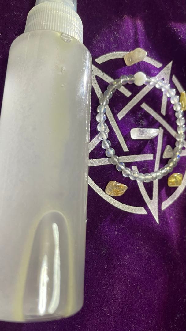 はちタイチンルチル ブラックオパール 魔石 アメジスト＆シトリンcharm