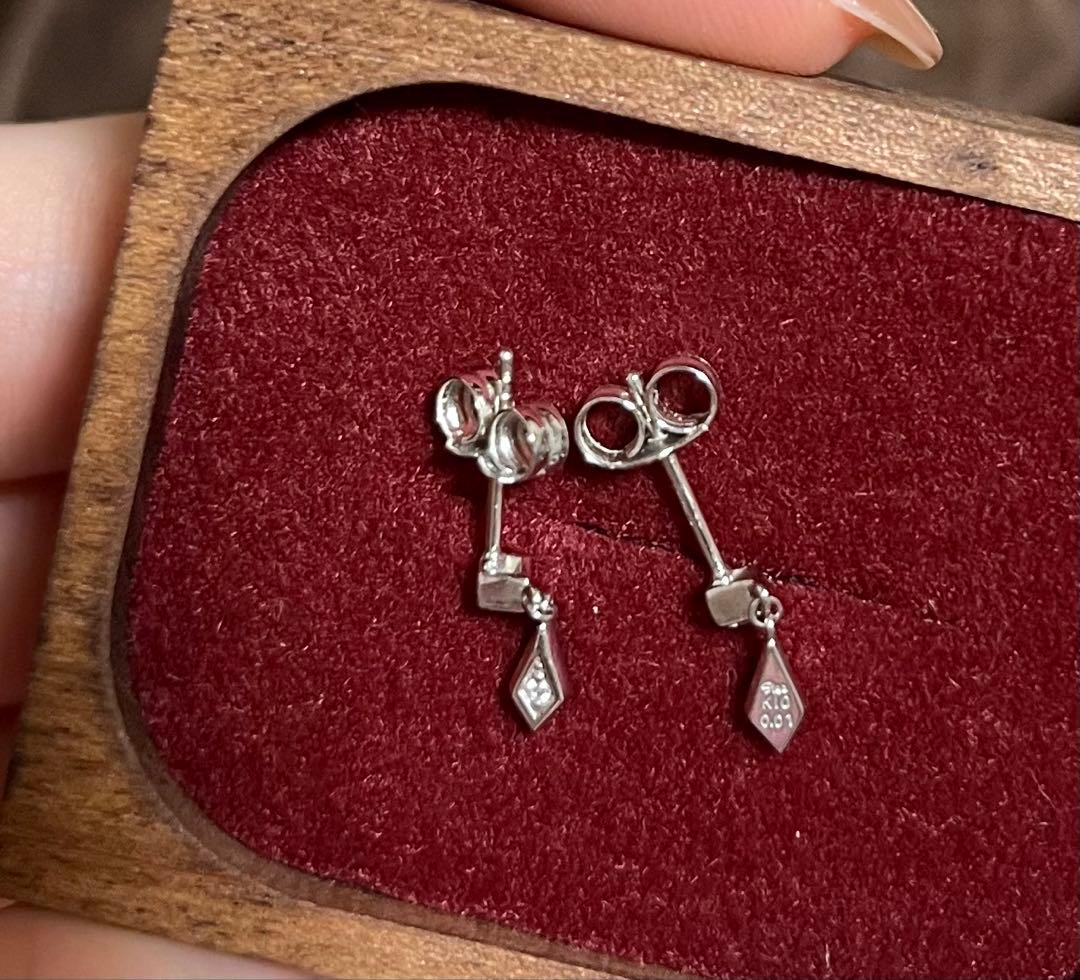 【保証書あり】K10 ピアス PRISM シルバー