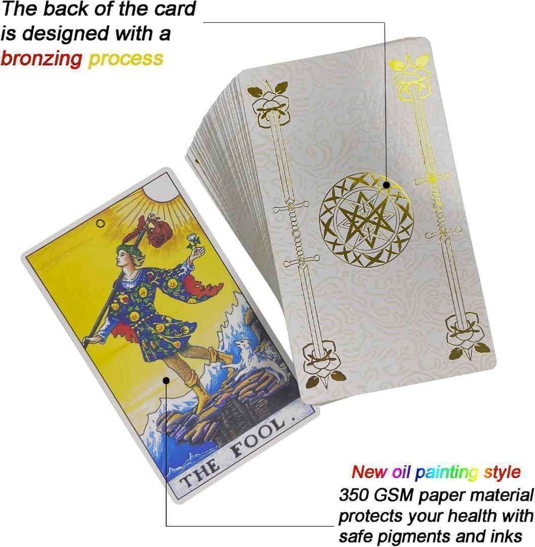 【正規品タロットカード】上品で高級感溢れる✨ホワイト×ゴールドの箔押しタロット