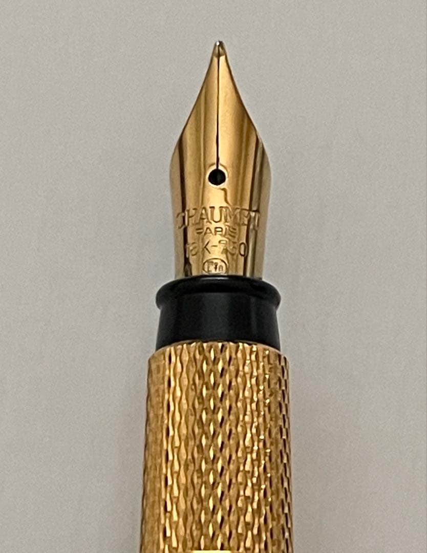 ショーメ Chaumet ロゴ 万年筆 筆記具 白蝶貝 ネイビー レディース