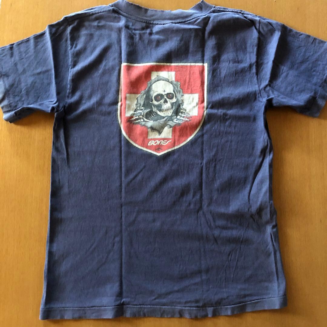 90s パウエル　USA製　Powell 覗きボーンズ Tシャツ S