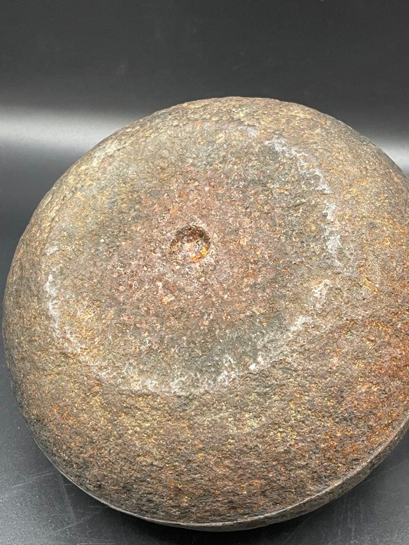 【経年品】雲色銅造 京鉄瓶 象眼 取手象眼 銀象眼 象嵌　岩肌 急須