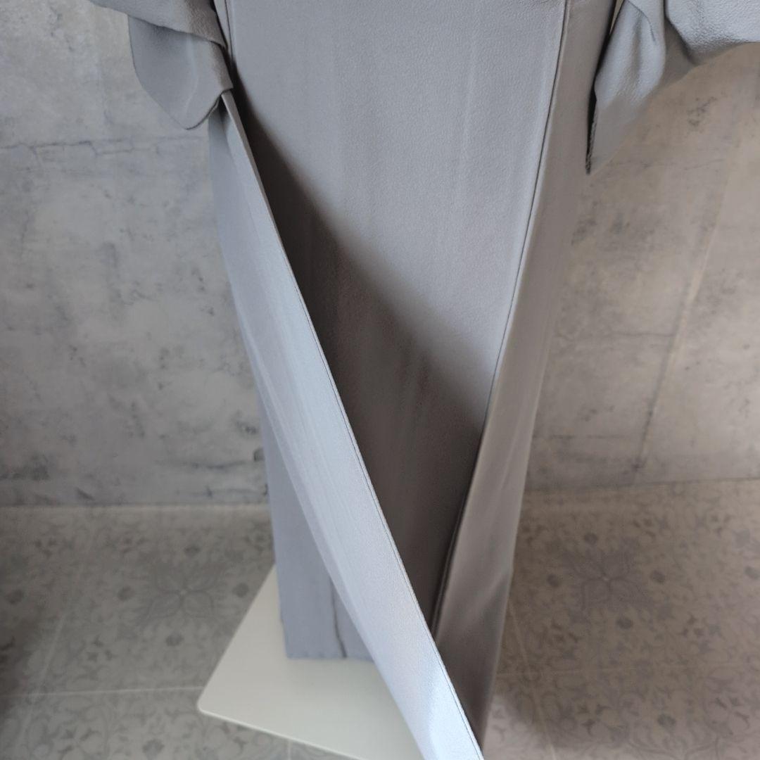 色無地　着物　フルセット　正絹　グレー　帯渦巻き　D2