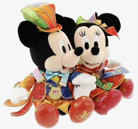ディズニーDISNEYミッキーマウス＆ミニー記念品付ペアぬいぐるみ40周年新品